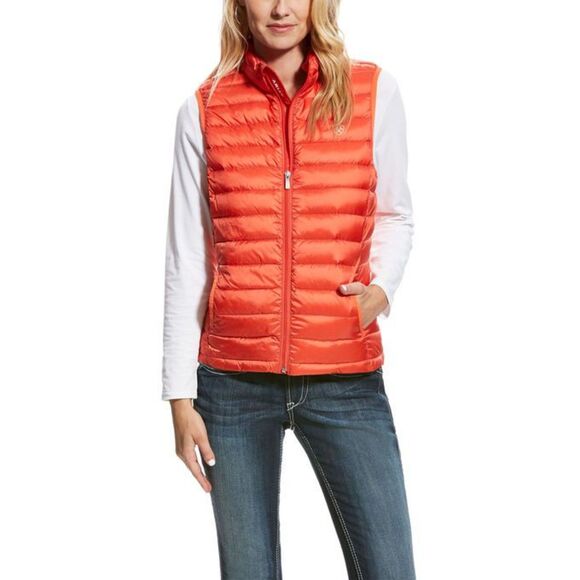 Ariat Women's Ideal Down Vest, Orange, With Pouch, Excellent Condition, Sz S - Picture 1 of 11